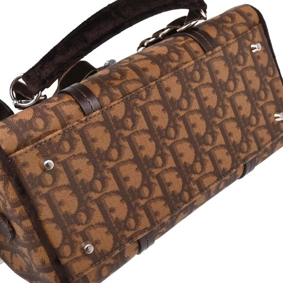 Christian Dior Brown PVC Trotter Romantic Handbag - Picture 6 of 10